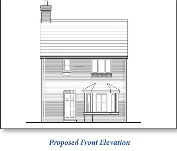 Lot: 12 - LAND WITH PLANNING FOR THREE-BEDROOM DETACHED HOUSE - Front Elevation